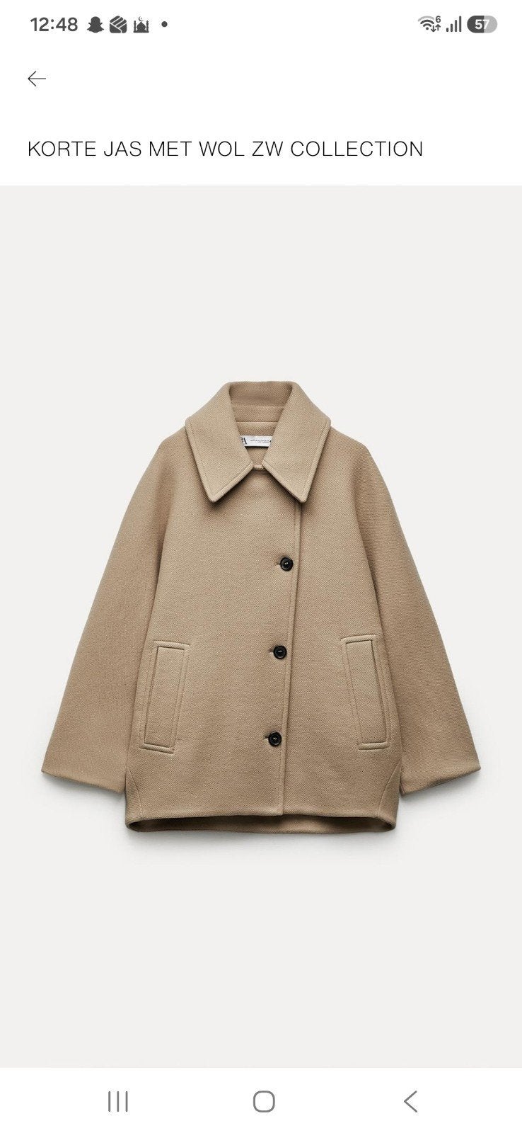 Zara korte jas met wol ZW Collection - XS/S, Ophalen of Verzenden