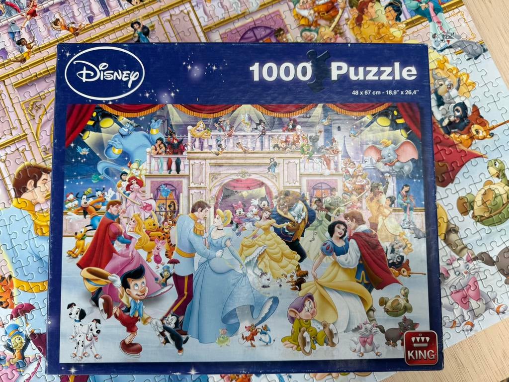 Disney princessen puzzel 1000 stukjes compleet!, Ophalen of Verzenden, 500 t/m 1500 stukjes, Gebruikt, Legpuzzel