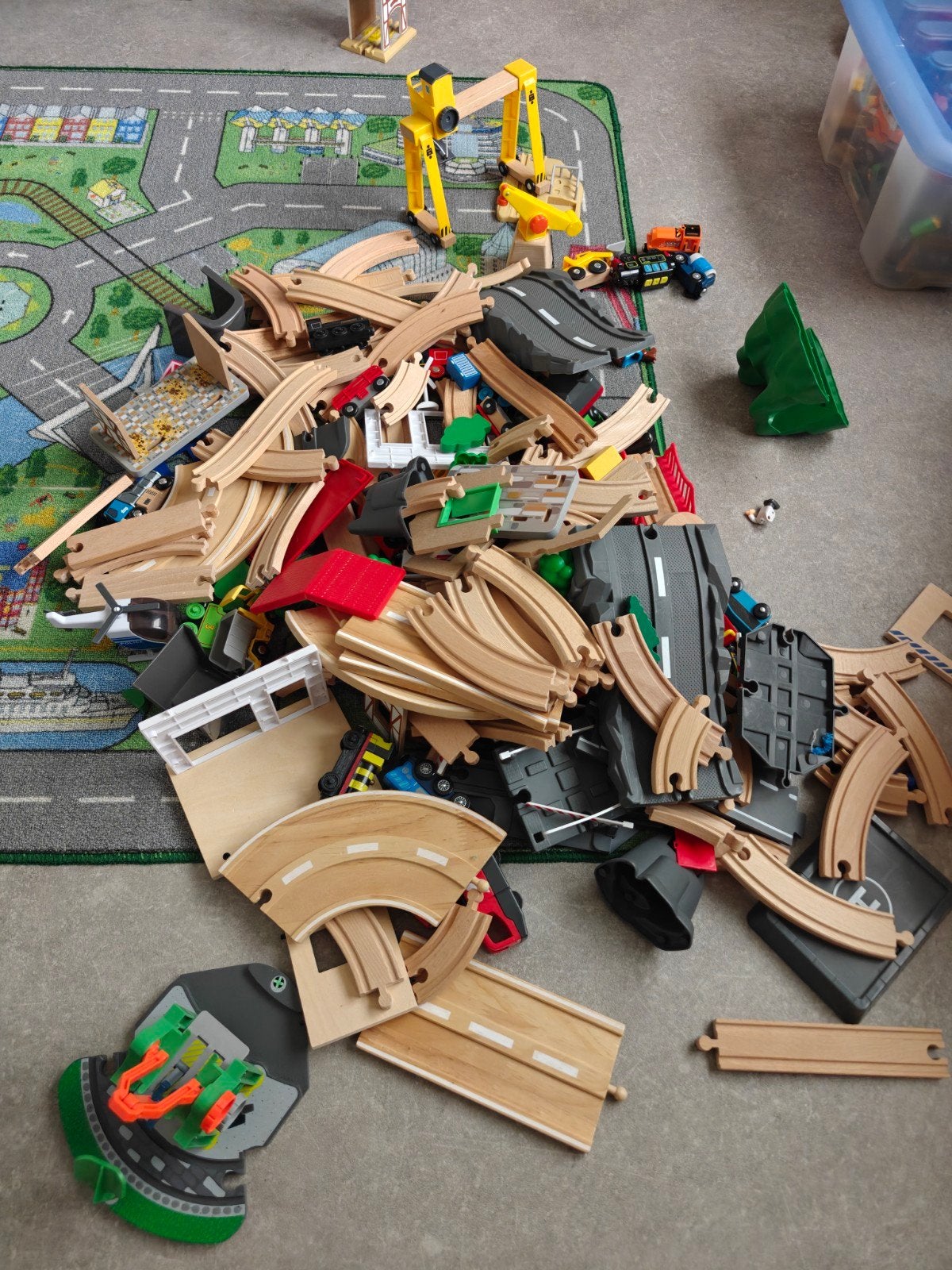 Uitgebreide houten treinbaan set, Ophalen, Zo goed als nieuw, Overige typen