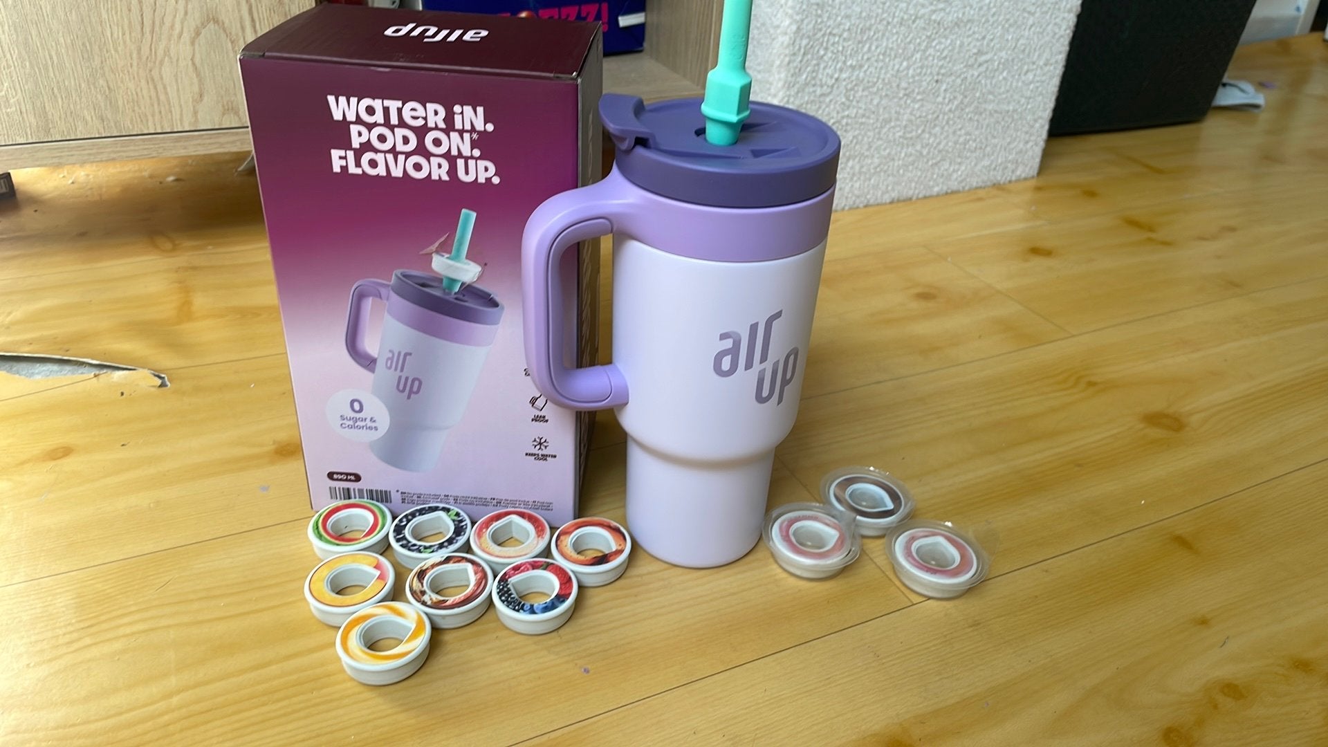 Air Up drinkfles met 8 pods - Zo goed als nieuw, Ophalen, Overige typen, Paars, Kunststof