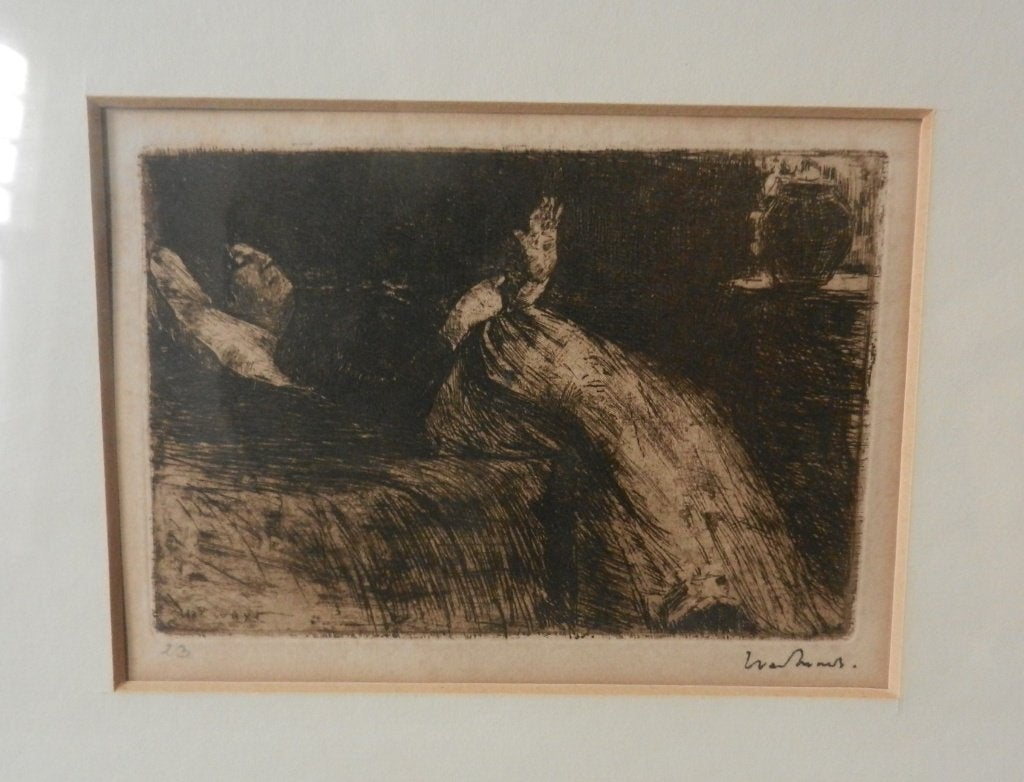 Ets Liggende vrouw Willem de Zwart (1862-1931) vW23 11x16 cm, Dagelijks leven, Ets, Origineel, Ophalen of Verzenden