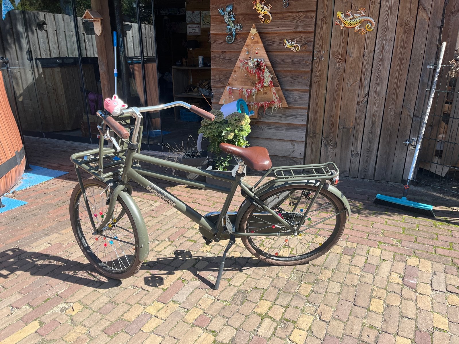Popal kinderfiets  - Olijfgroen 24 inch, Ophalen, Gebruikt, Terugtraprem, 20 inch of meer