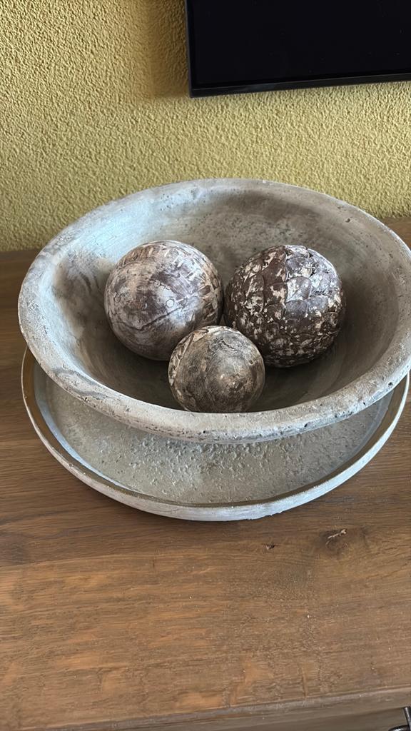 Decoratieschhal met 3 ballen, Ophalen of Verzenden, Zo goed als nieuw, Rond
