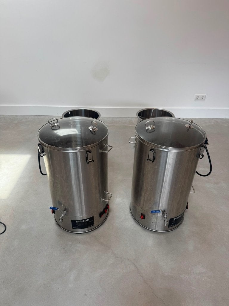 2x DigiBoil 65L kookketel + 2x Mash Upgrade Kit, KegLand RVS, Ophalen, Overige typen, Zilver, Zo goed als nieuw