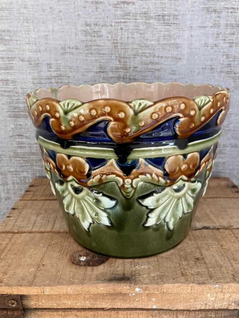 Antieke bloempot Gustave de Bruyn- Fives Lille ca. 1900, Antiek en Kunst, Ophalen of Verzenden