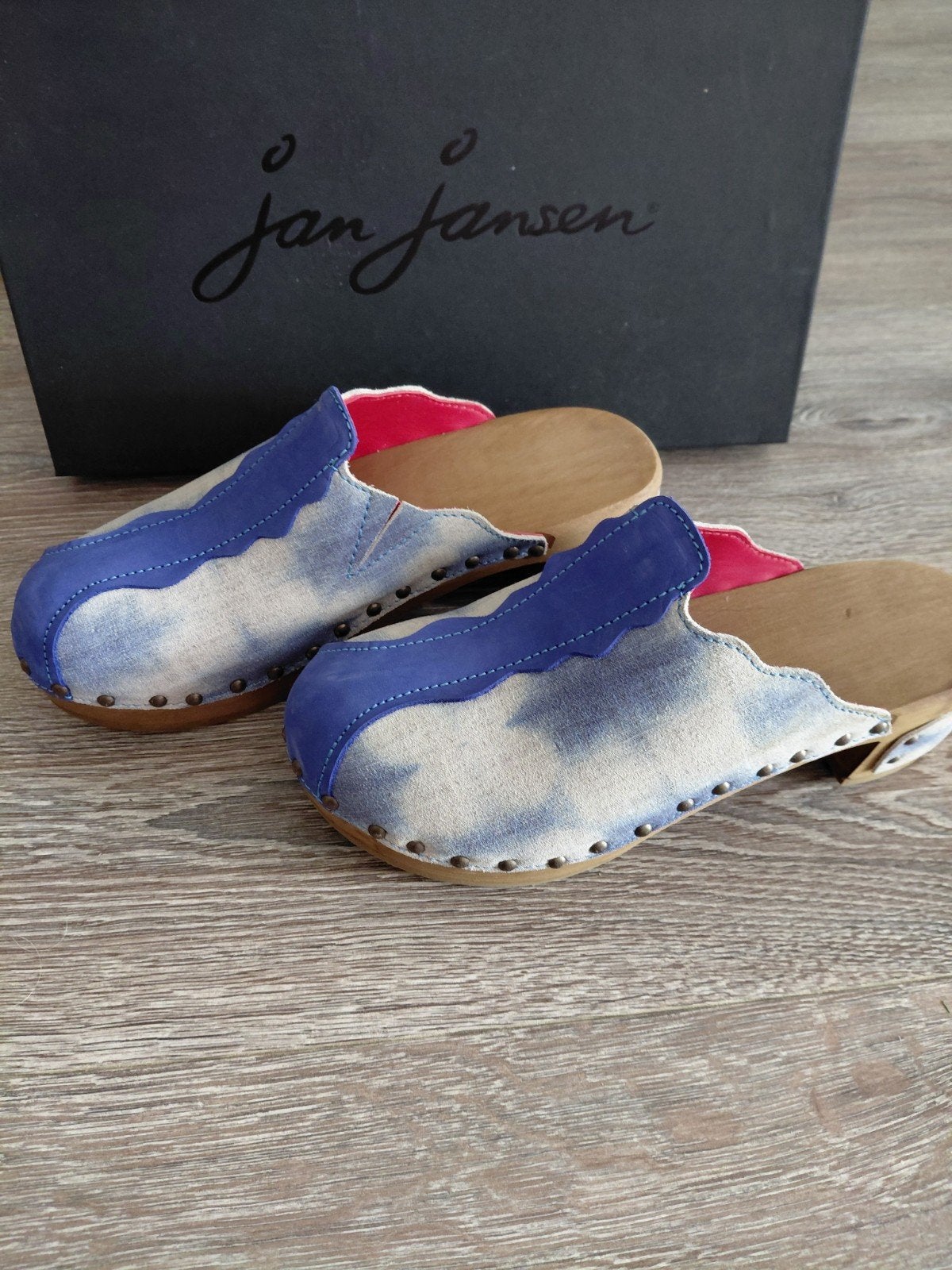 Jan Jansen Klompen Maat 41 - Blauw/Wit, Ophalen
