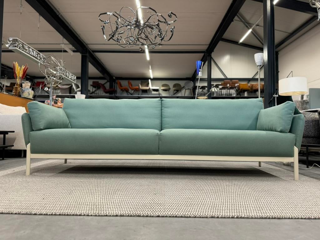 Nieuw Leolux Enna Bank 2x115 wolstof Groen Design 255, Leolux, 75 tot 100 cm, Ophalen of Verzenden, Rechte bank