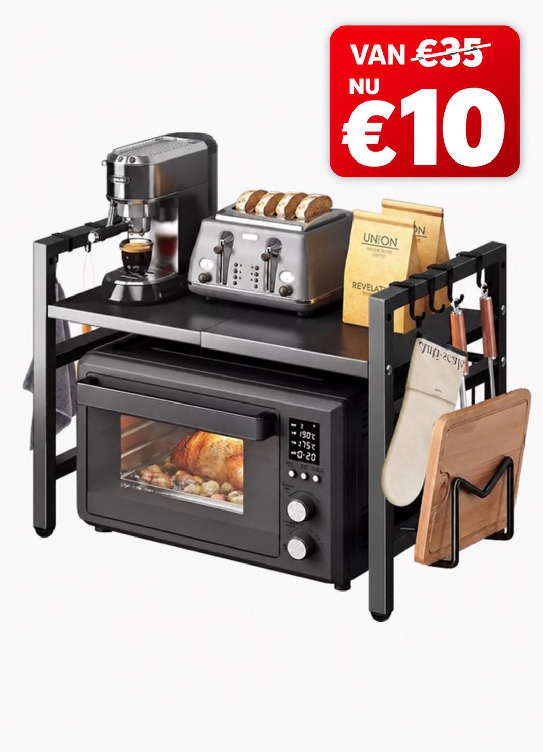 Verstelbaar Keukenrek - Oven, Magnetron, Koffiezetapparaat, 7021br, Nieuw, Ophalen of Verzenden, Sera@live.nl
