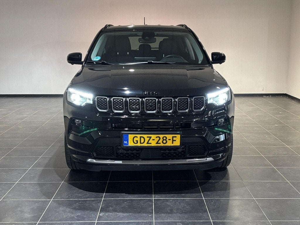 Jeep Compass 1.5T e-Hybrid S | Leder | Stoelventilatie | Nav, Auto's, Jeep, Gebruikt, 4 cilinders, Zwart, Bedrijf