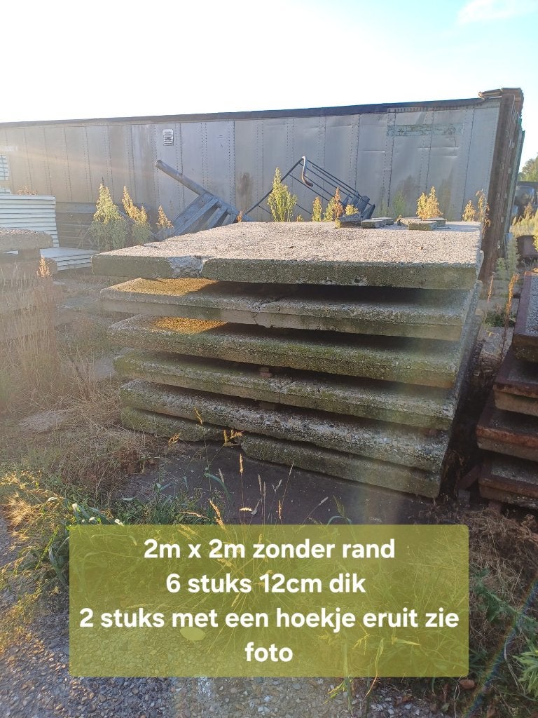 Stelconplaten 1,5x1,5 en 2x2 12/16cm dik zie foto's met maat, Doe-het-zelf en Verbouw, Ophalen, Gebruikt, Overige materialen, 100 mm of meer
