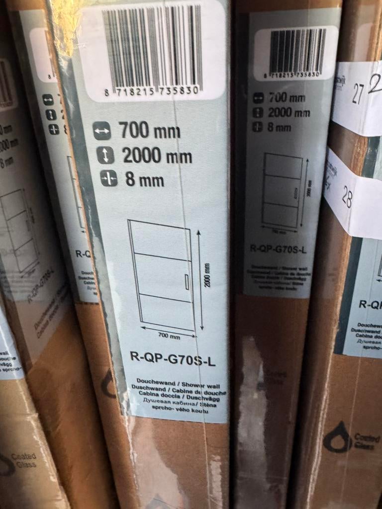 Douchedeur  70cm, Doe-het-zelf en Verbouw, Sanitair, Ophalen, Nieuw, Chroom, Douche
