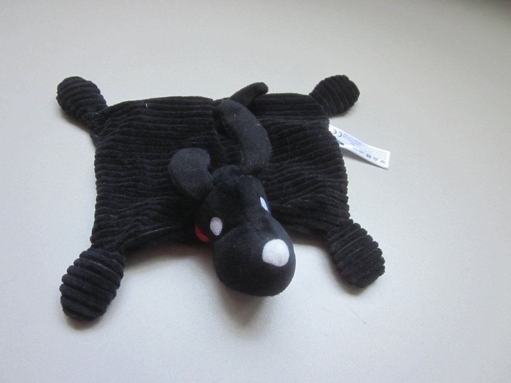 Hema zwart glad pluche/ribfluweel Takkie knuffeldoek Fiep We, Hema, Overige karakters, Nieuw, Wasbaar