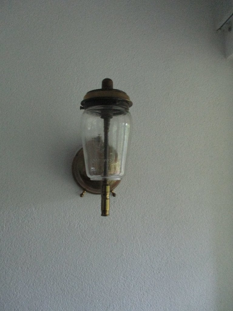 oude vergasser wandlamp, Ophalen