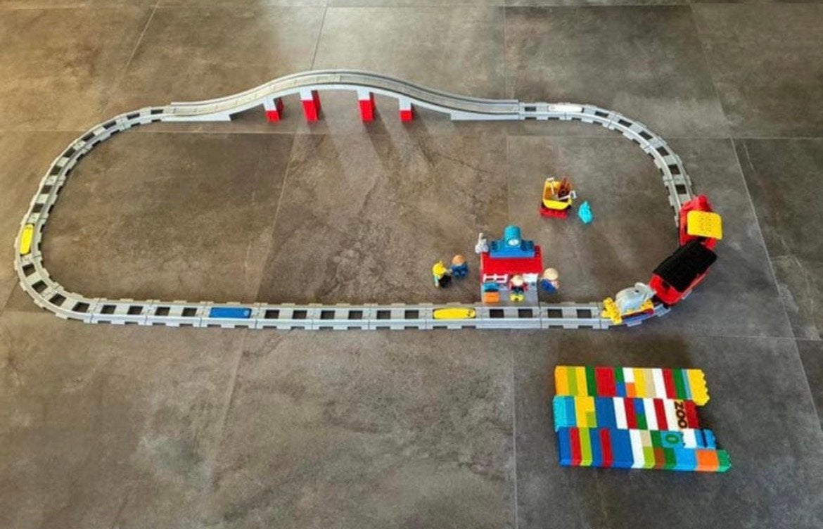 Duplo stoomtrein (10874) en Duplo Brug (10872), Ophalen of Verzenden, Zo goed als nieuw, Duplo
