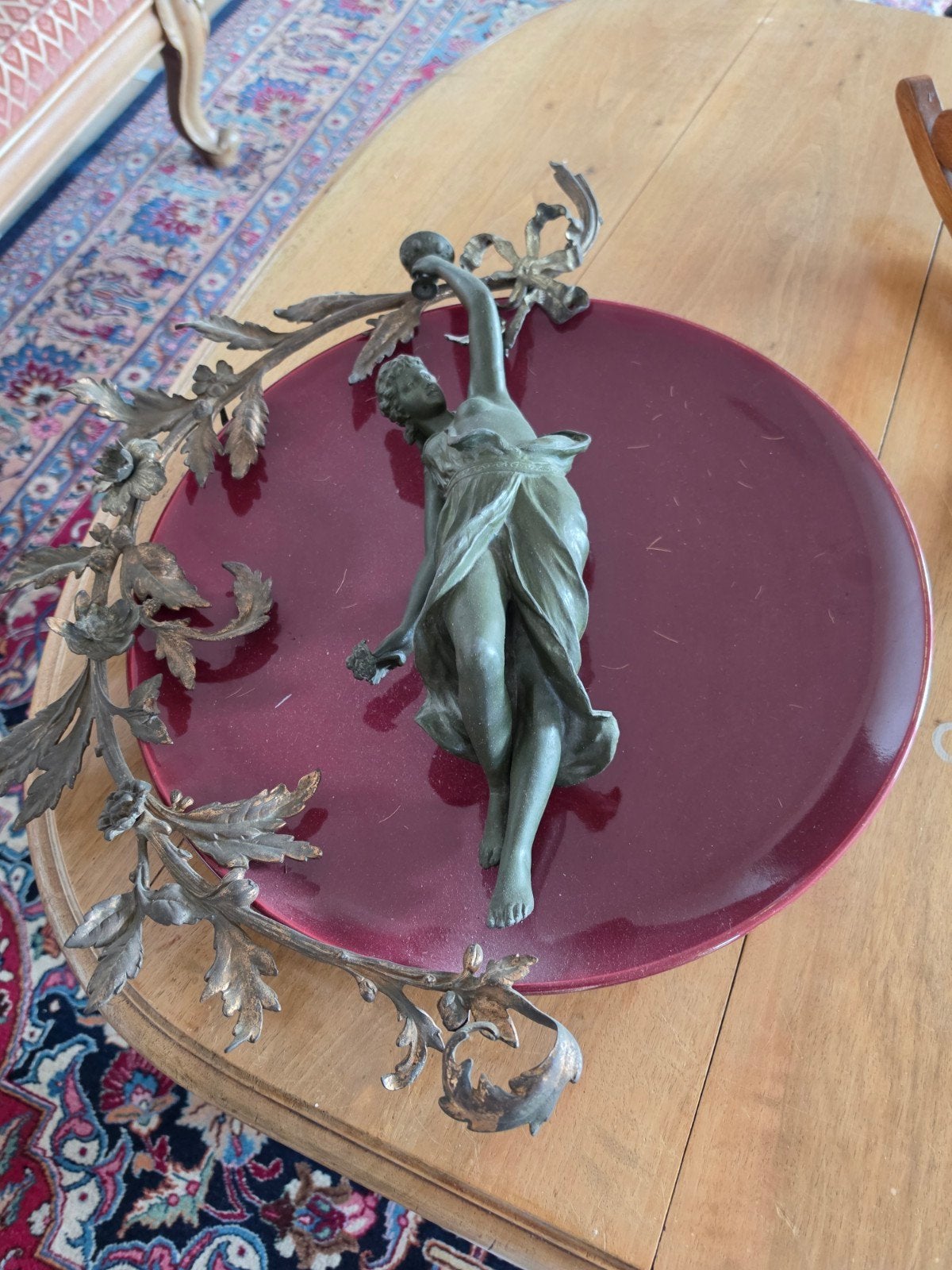 Antiek bronzen wanddecoratie met klassieke figuur, Antiek en Kunst, Ophalen