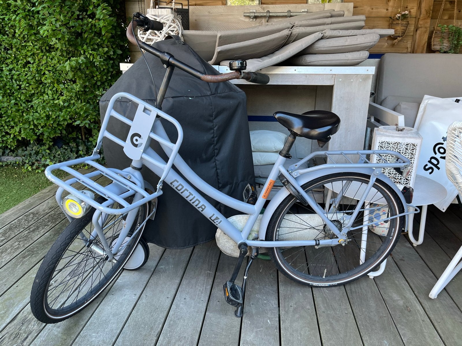 Stabiele Cortina U4 transport fiets 24 inch gebruikerssporen