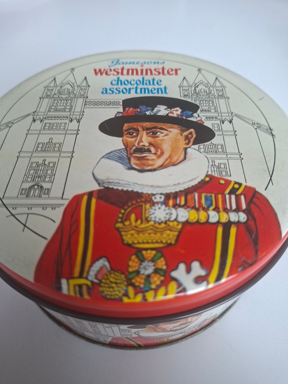 Vintage Jamesons Westminster Chocolade Assortiment Blik, Ophalen of Verzenden, Gebruikt, Overige, Overige merken