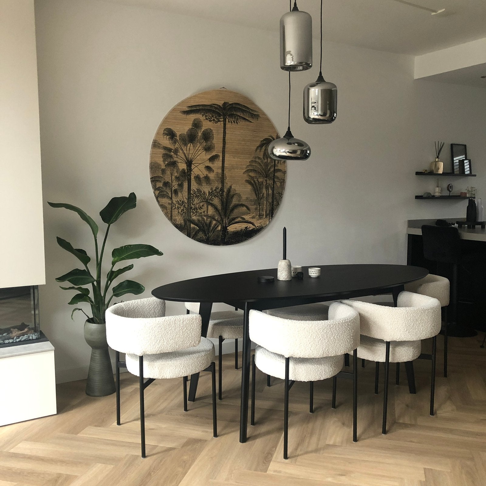 Ovale eettafel met 6 stoelen - half september ophalen, Huis en Inrichting, Tafels | Eettafels, Ophalen, Gebruikt, 100 tot 150 cm