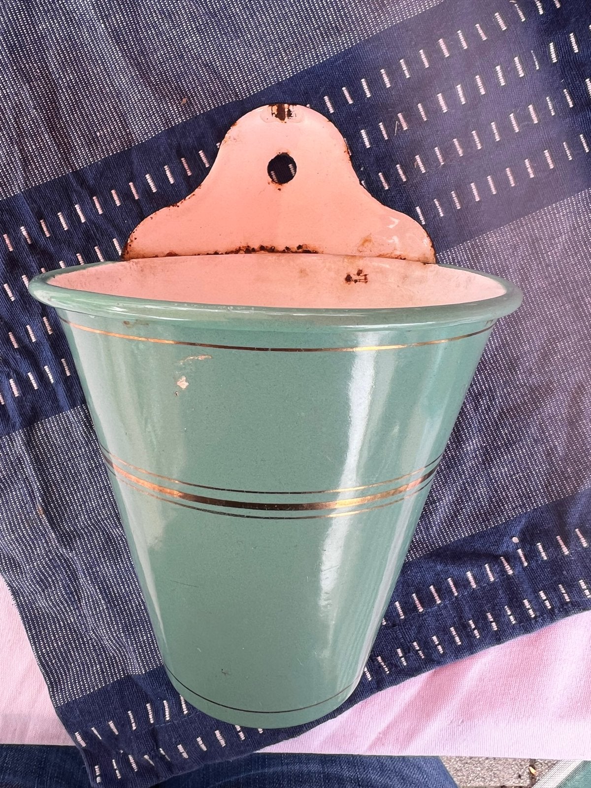 Vintage Emaille Lucifers Bakje - Mintgroen, Antiek en Kunst, Ophalen of Verzenden