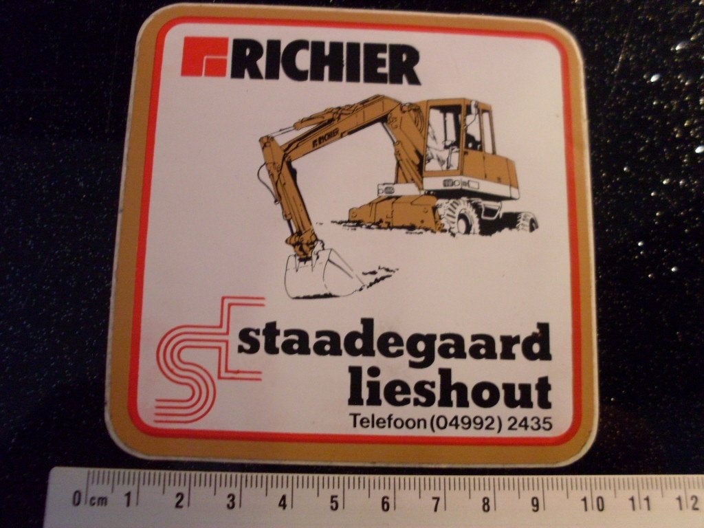 sticker richier graafmachine Staadegaard lieshout logo, Verzenden, Zo goed als nieuw, Bedrijf of Vereniging