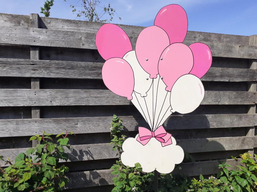 Te koop: Geboortebord ballonnen roze, Kinderen en Baby's, Ophalen