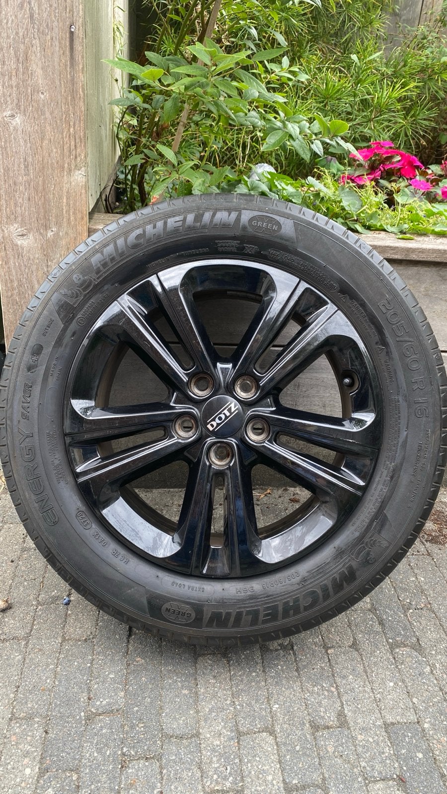 4x Dotz velgen met Michelin Energy Saver 205/60 R16 banden, Ophalen, Gebruikt, 16 inch, Banden en Velgen