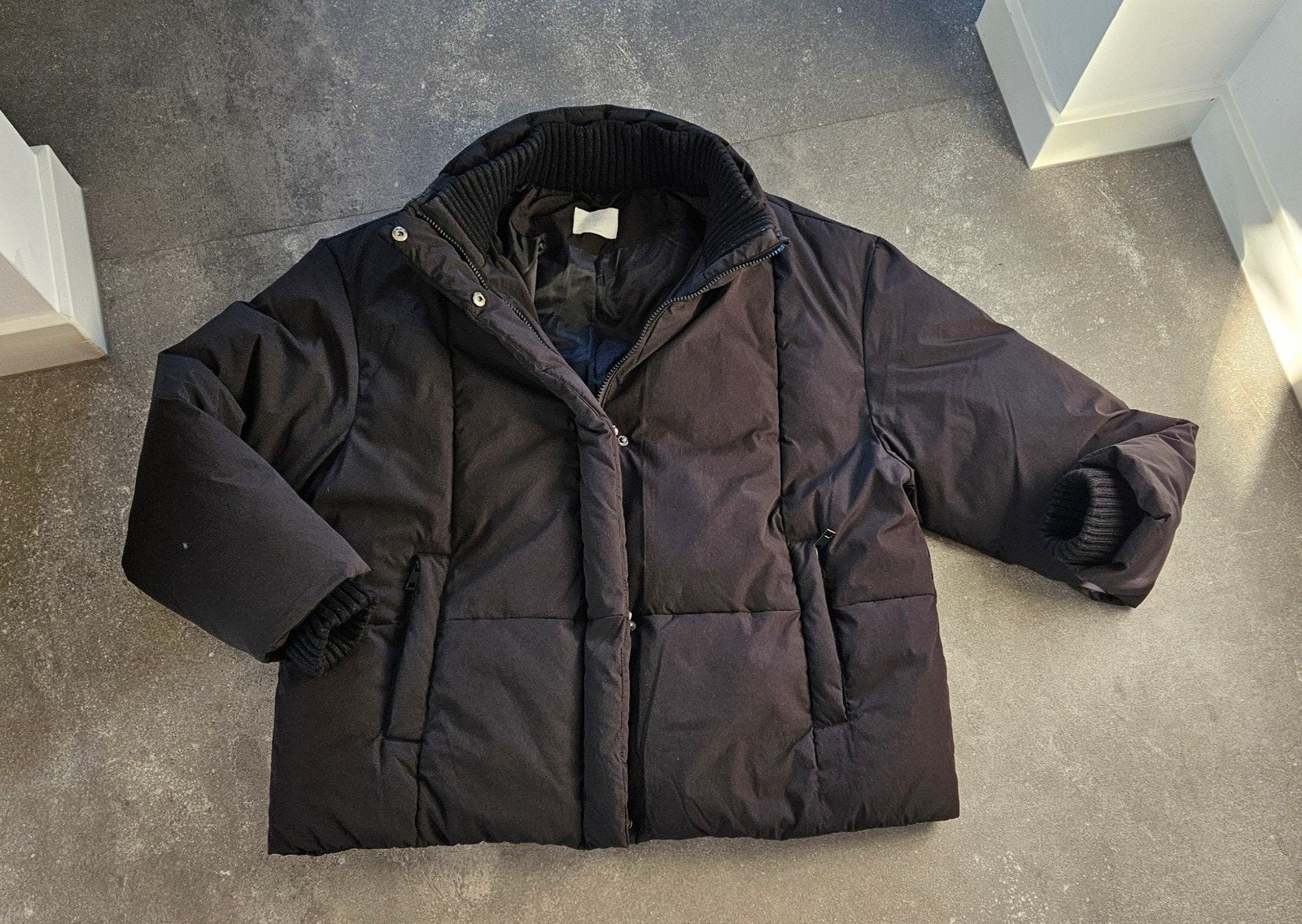 Zwarte oversized Puffer tussen / winter jas Maat L Zgan, Primark, Zwart, Maat 42/44 (L), Ophalen of Verzenden