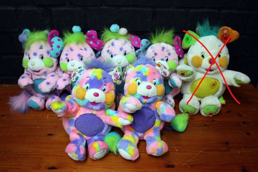 Popples vintage Popple Polka Dottie knuffel Lansay Poppels, Gebruikt, Overige merken, Overige typen, Middelgroot (20 tot 80 cm)