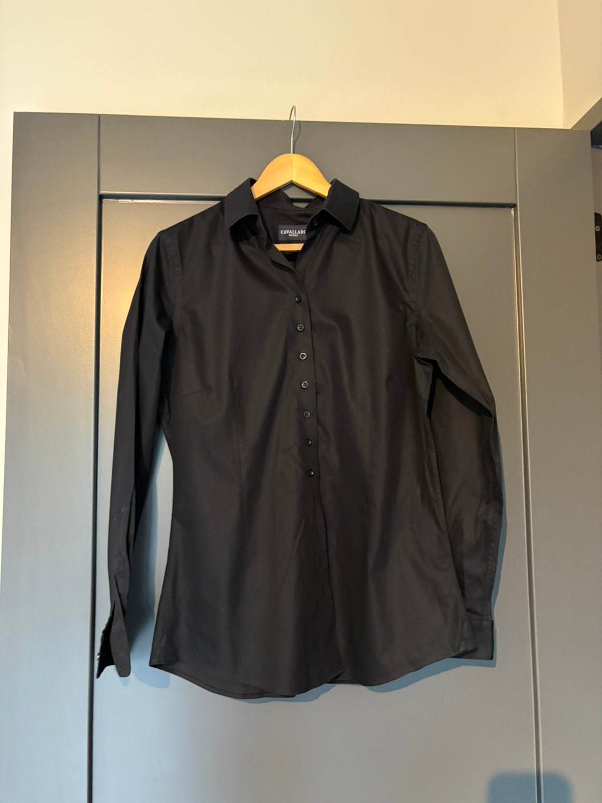 Cavallaro Napoli zwarte stretch blouse maat 42 te koop, Verzenden, Zo goed als nieuw, Maat 42/44 (L), Zwart