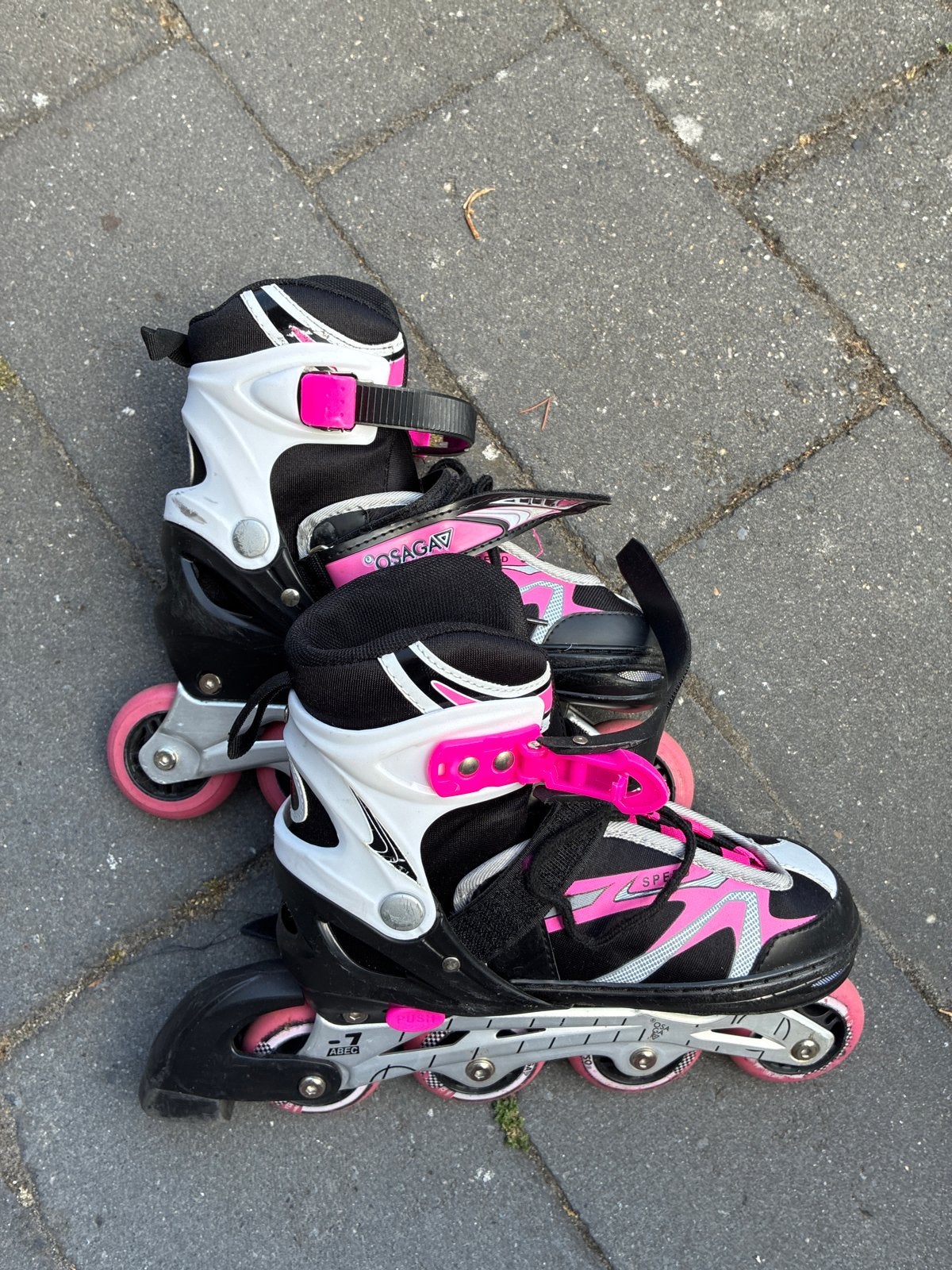 Osaga skeelers - Maat 35-38 - Zwart/Roze, Overige merken, Kinderen, Ophalen of Verzenden, Inline skates 4 wielen