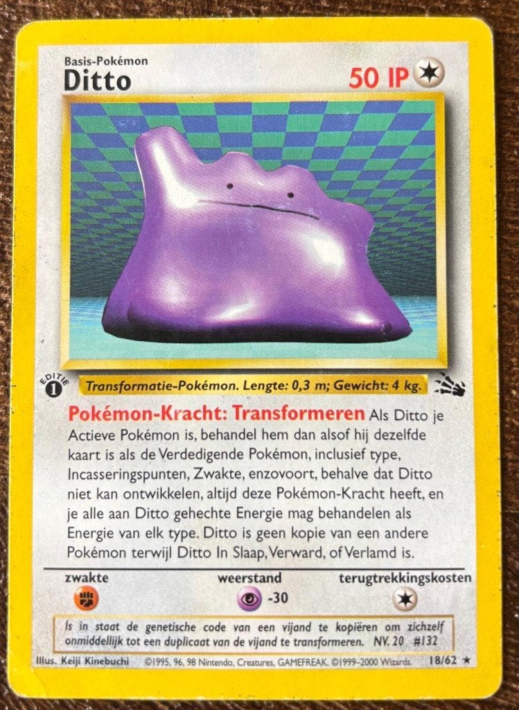 Ditto 1st edition 18/62 (NL) met beschermhoesje, Verzenden, Zo goed als nieuw, Losse kaart
