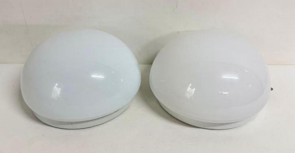 Halve bol wit opaalglas plafondlamp jaren 80 -  Ø 20 cm, Ophalen of Verzenden, Zo goed als nieuw, Glas, Vintage
