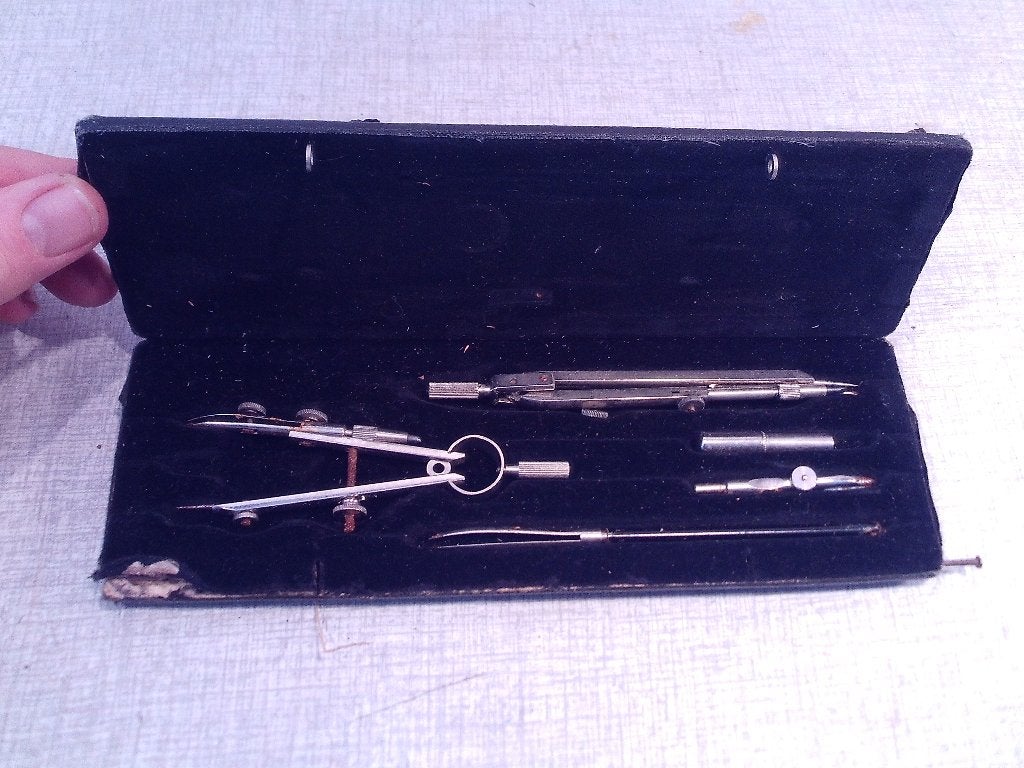 Vintage Passerset in etui - Scola Studio 1266, Ophalen of Verzenden