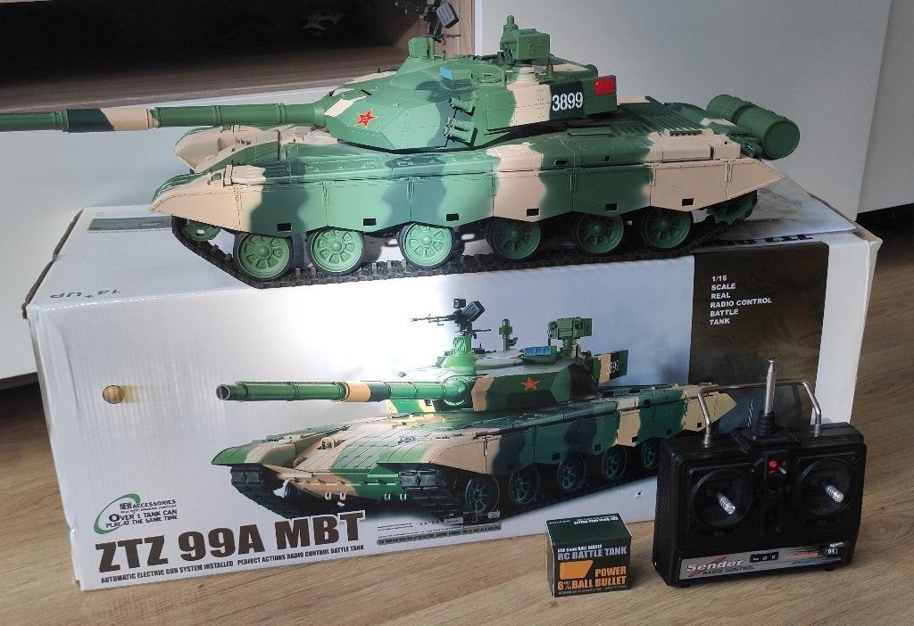 RC Tank 1:16 met licht,geluid,rook en schietfunctie, Overige merken, Tank, Groter dan 1:32, Ophalen of Verzenden