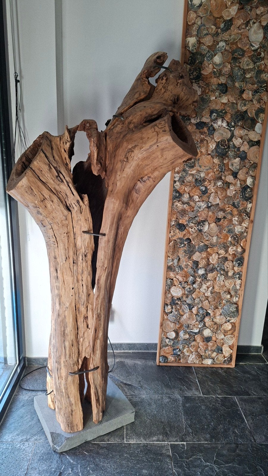 unieke boomstam lamp, Huis en Inrichting, Ophalen, Gebruikt, Hout, 150 tot 200 cm