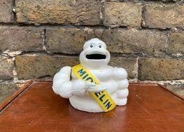 Michelin Bibendum mechanische gietijzeren spaarpot, Am, Vervoermiddel, Ophalen of Verzenden, Zo goed als nieuw