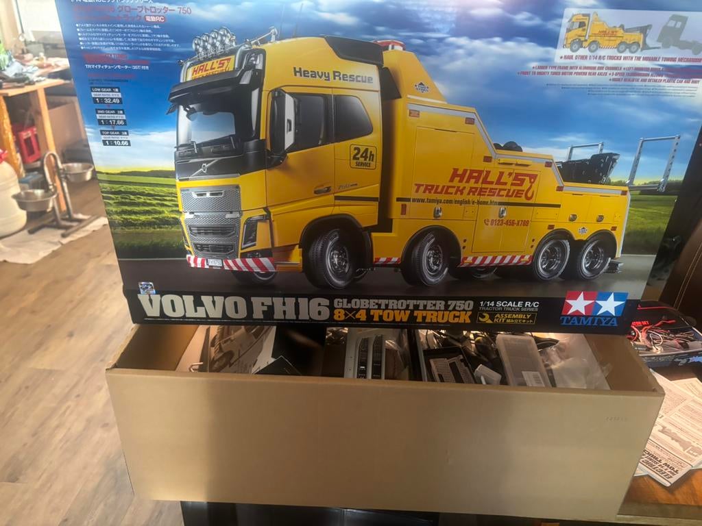 Rc bergingsvrachtwagen full opties, Ophalen, Groter dan 1:32, Zo goed als nieuw, Truck