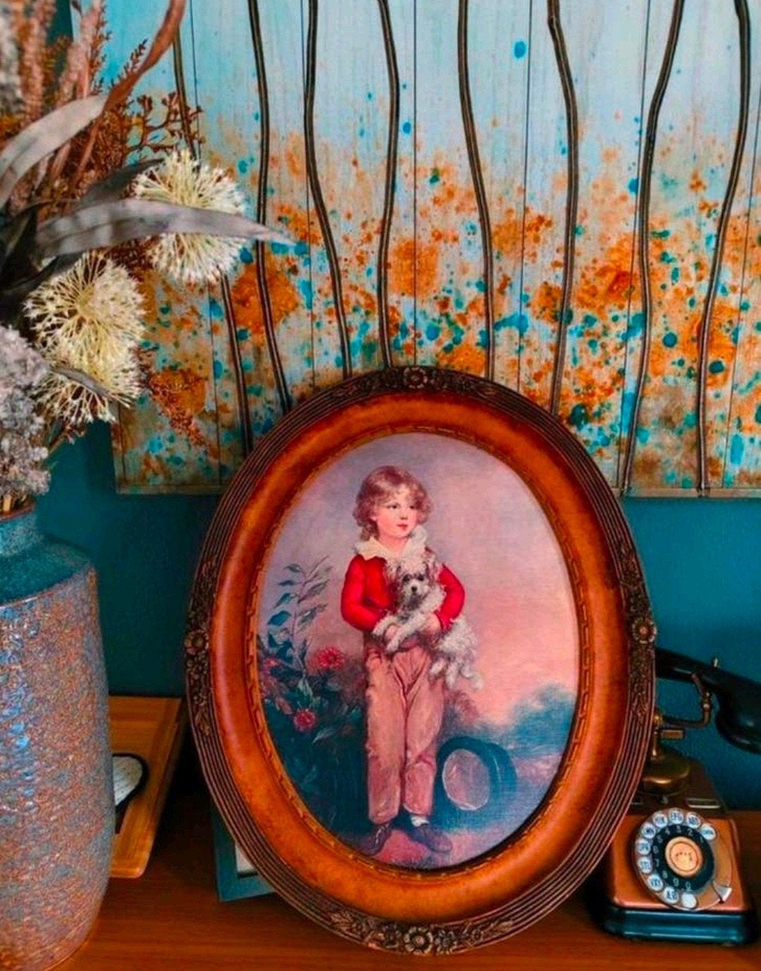 Schilderij met kunst lijst, Ophalen of Verzenden