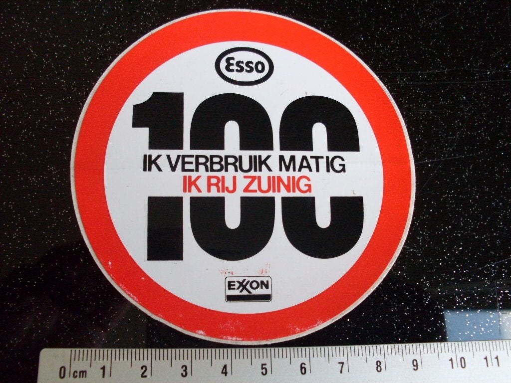 sticker esso exxon logo 100 ik verbruik matig ik rij zuinig, Verzenden, Zo goed als nieuw, Bedrijf of Vereniging