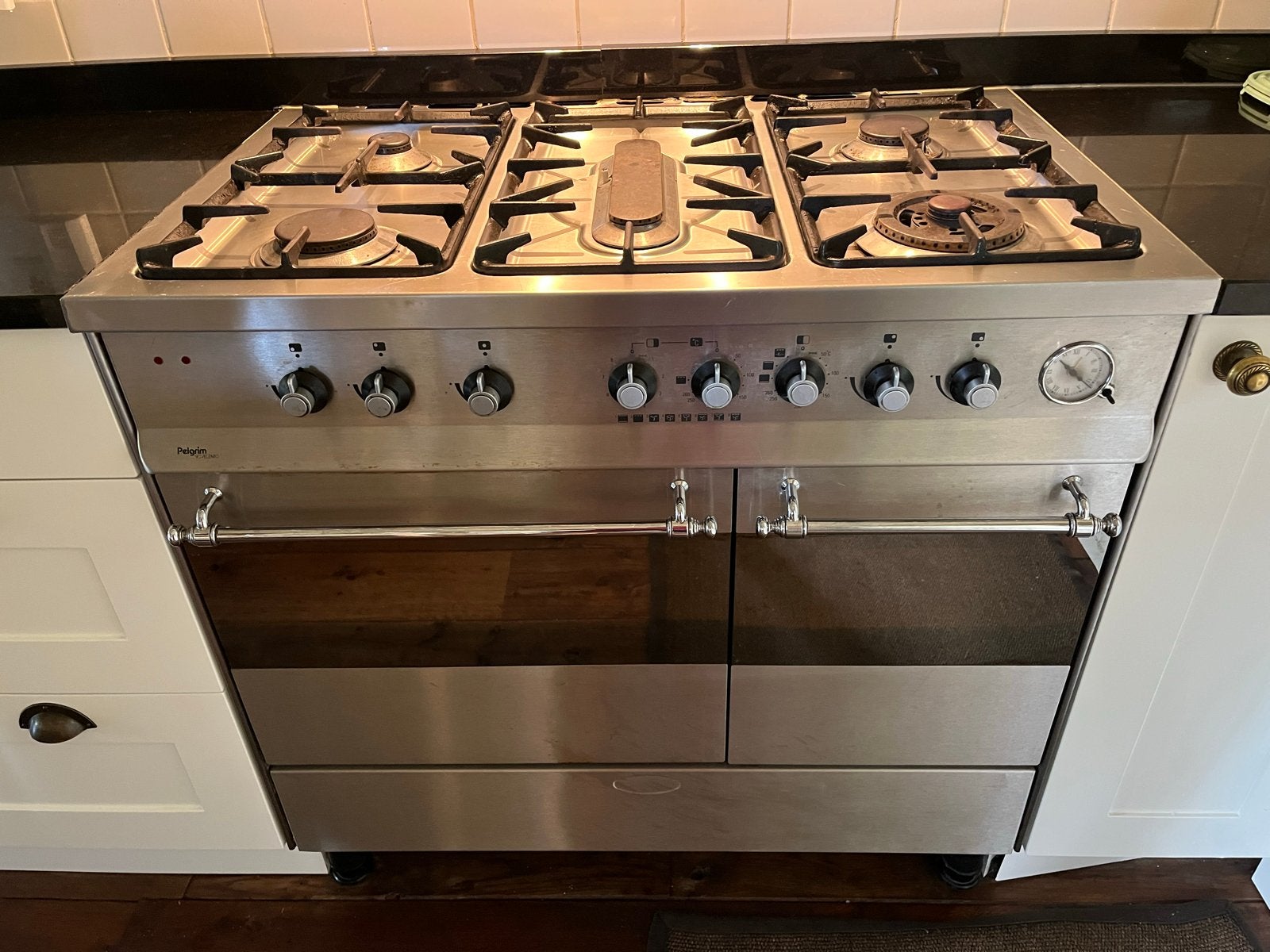 Pelgrim Fornuis met Gas Kookplaat en Dubbele Oven, Witgoed en Apparatuur, Fornuizen, Ophalen, Gebruikt, 60 cm of meer, Grill