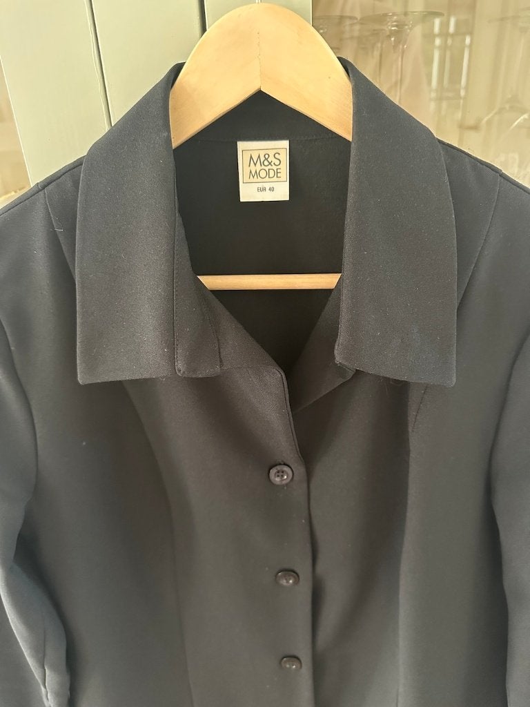 Blazer MS mode Vintage Zwart lang model maat 40 zgan, Maat 38/40 (M), Zwart, Ophalen of Verzenden, Zo goed als nieuw