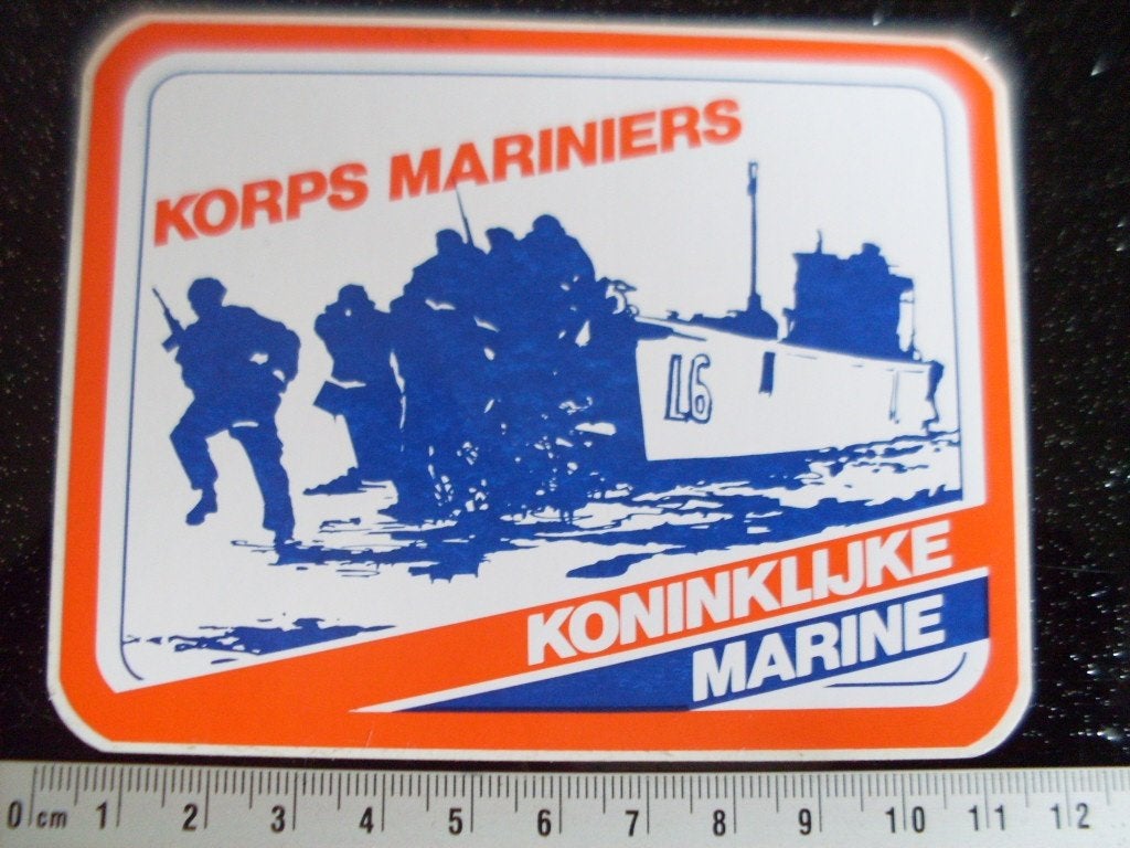 sticker koninklijke marine korps mariniers L6 landing leger, Verzenden, Zo goed als nieuw, Bedrijf of Vereniging