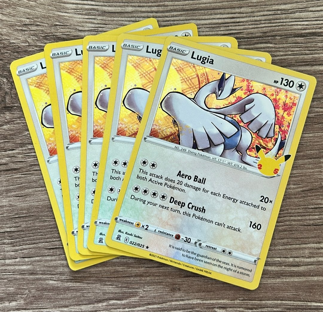Lugia 022 Celebrations Engels 5x, Ophalen of Verzenden, Zo goed als nieuw, Meerdere kaarten