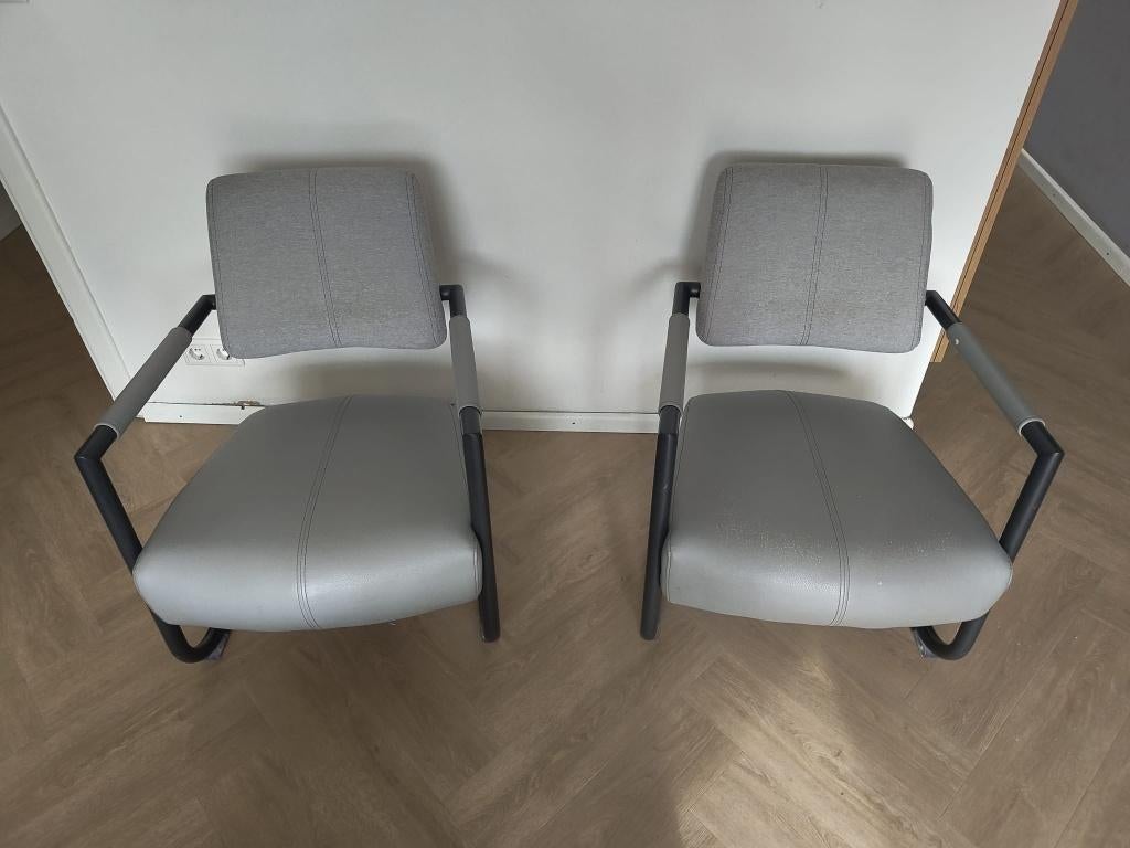 Twee Xooon woonkamer stoelen, Ophalen, Gebruikt, Grijs, Twee