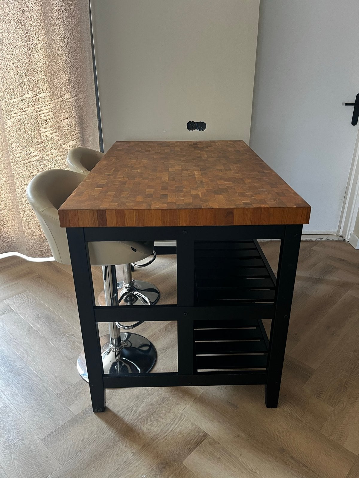 Keukeneiland / Bartafel met opbergruimte - 126x79x90cm, Ophalen, Gebruikt, 100 tot 150 cm, 50 tot 100 cm