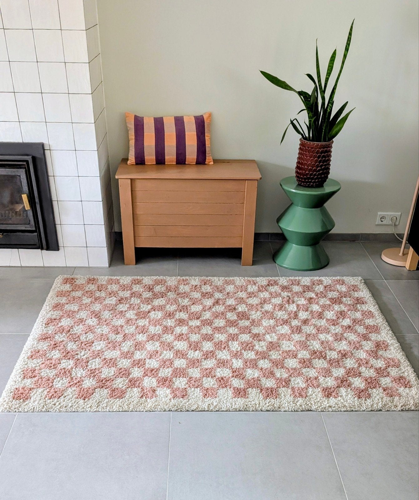 Nous Living vloerkleed, Ophalen, 100 tot 150 cm, Zo goed als nieuw, Crème