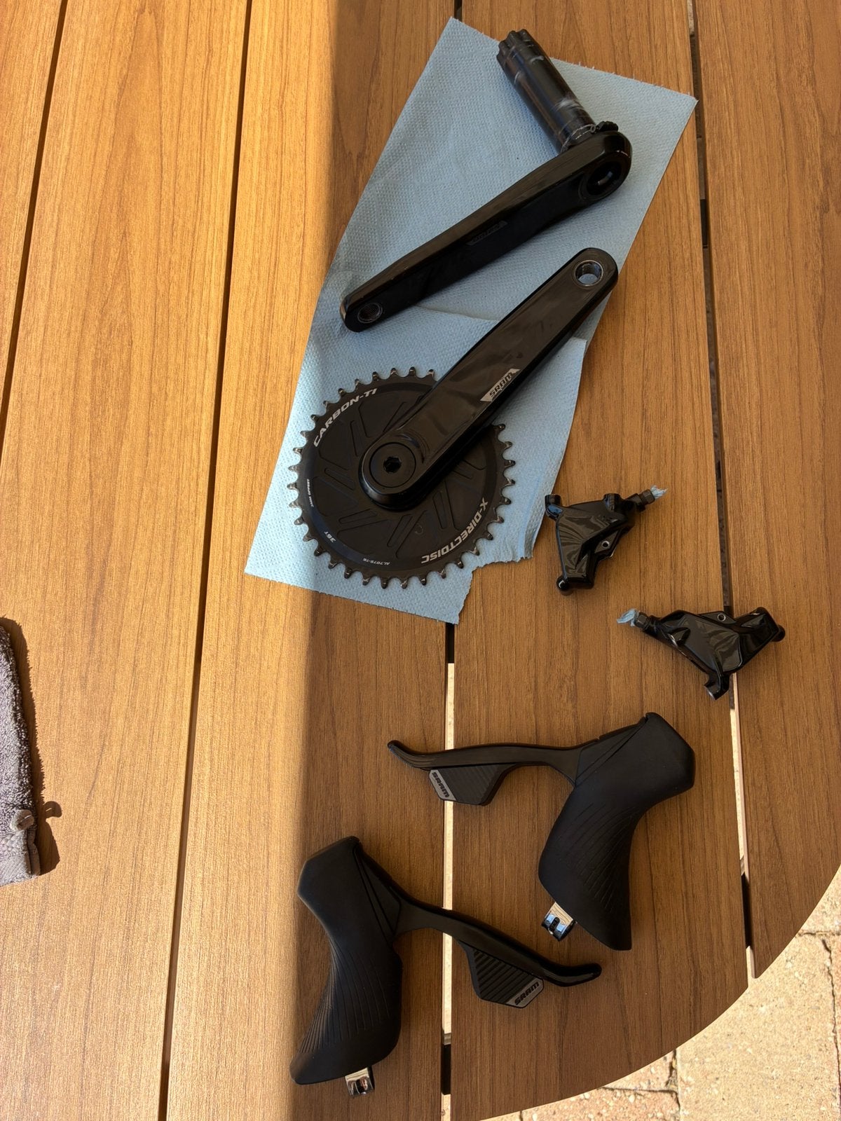 SRAM Rival crankset en SRAM AXS remset, Gebruikt, Ophalen of Verzenden, Derailleur of Ketting, Aluminium