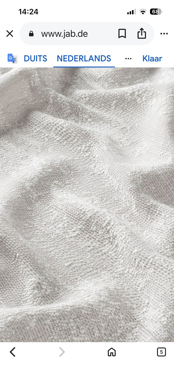 JAB  Close up gordijnstof 4,50 x 300 hoog, Overige materialen, Beige, Nieuw, Ophalen of Verzenden