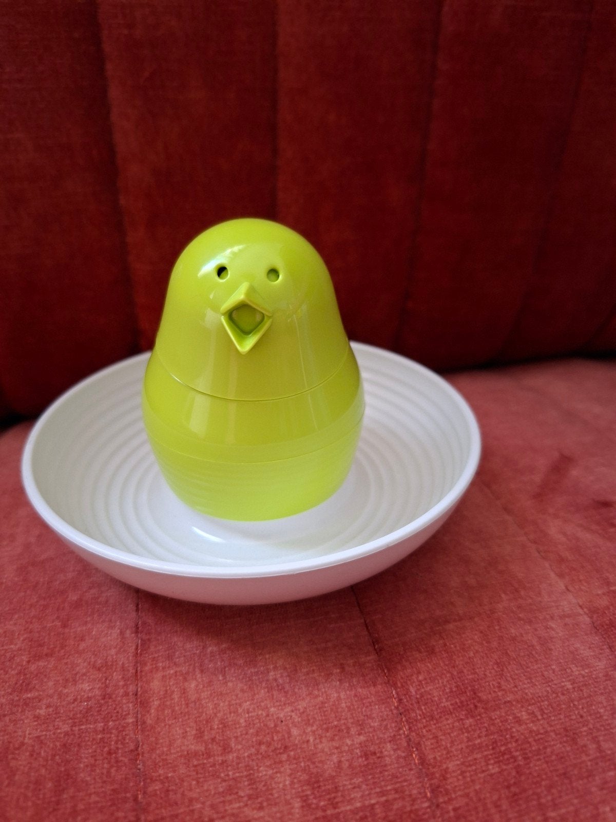Leuke kuiken eierhouder/eierdopje peper zout vaatje - Groen,, Kunststof, Ophalen of Verzenden, Overige merken, Groen