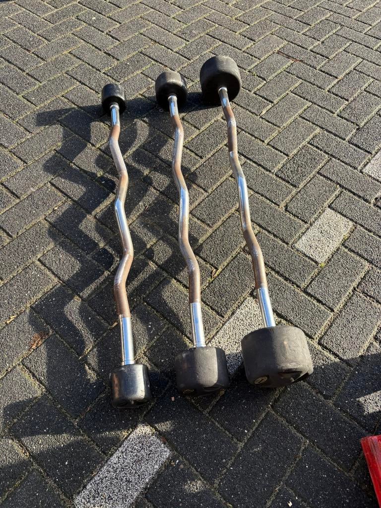 Lifemaxx vaste ez curl 10-15-25 kg halter stangen, Ophalen, Gebruikt, Lifemaxx, Halterstangen